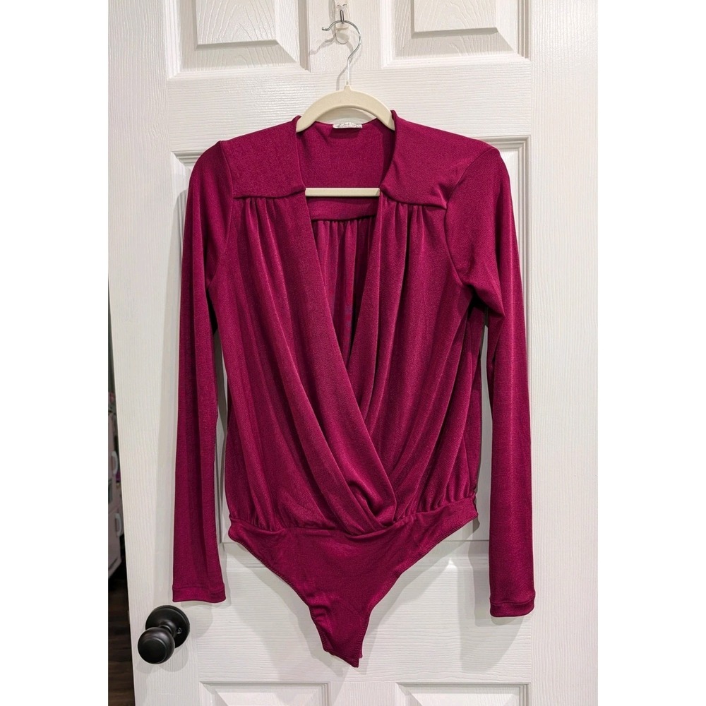 Intimately Free People‎ Womens Turnt Bodysuit Medium Slinky Stretch Berry Thong
